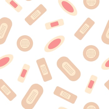 Medical plasters, seamless Pattern. Vector illustration.
