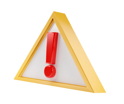 Exclamation mark in triangle frame isolated on white background, attention warning sign, error message button design, warning problem with copy space and design. png