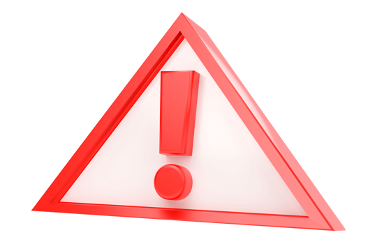 Exclamation mark in triangle frame isolated on white background, attention warning sign, error message button design, warning problem with copy space and design. png