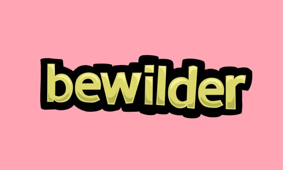 bewilder writing vector design on a pink background