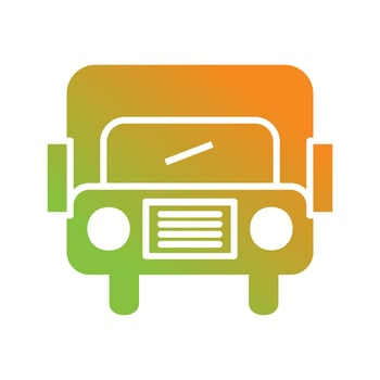 Beautiful School bus Vector Glyph Icon