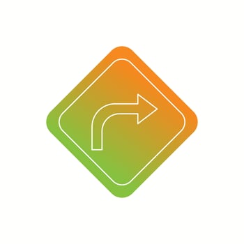 Beautiful Right turn ahead Vector Glyph icon