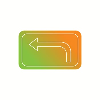 Beautifu Left turnl Vector Glyph icon