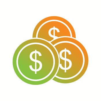 Beautiful Dollar coins Vector Glyph Icon