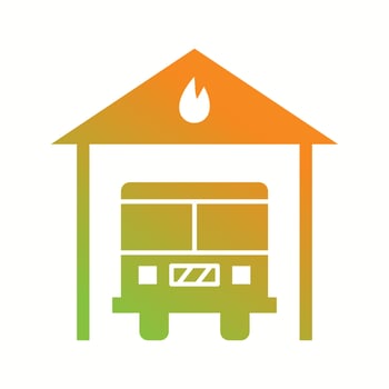 Beautiful Fire station Vector Glyph Icon
