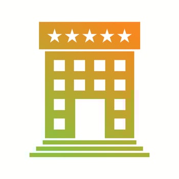 Beautiful Five star hotel Vector Glyph Icon
