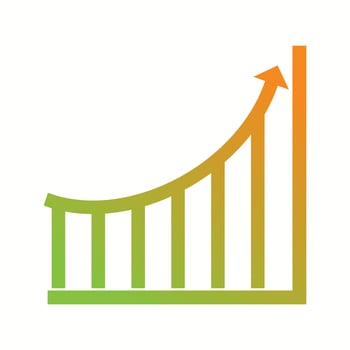 Beautiful Business growth Vector Glyph icon