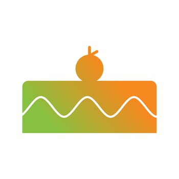 Beautiful Cream Cake Glyph Vector Icon