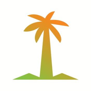 Beautiful Coconut Tree Glyph Vector Icon