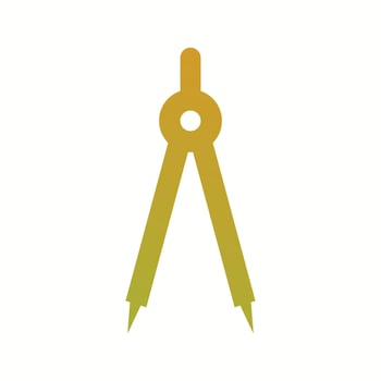 Beautiful Compass Glyph Vector Icon