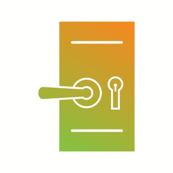 Beautiful Door Lock Glyph Vector Icon