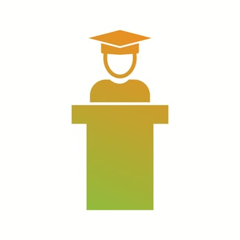 Beautiful Lectturer Glyph Vector Icon