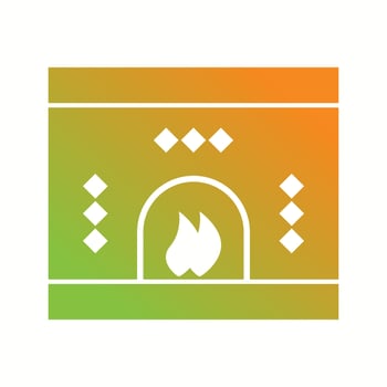 Beautiful Fireplace Glyph Vector Icon
