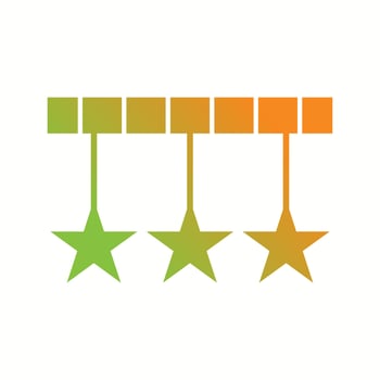 Beautiful Three Stars Glyph Vector Icon