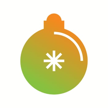 Beautiful Christmas Ball Glyph Vector Icon