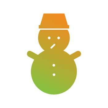 Beautiful Snowman Glyph Vector Icon