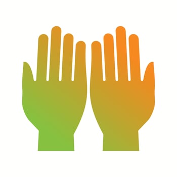 Beautiful Praying Hand Glyph Vector Icon