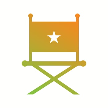Beautiful Director Chair Glyph Vector Icon