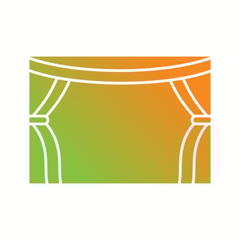 Beautiful Cinema Hall Glyph Vector Icon