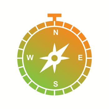 Beautiful Compass Glyph Vector Icon