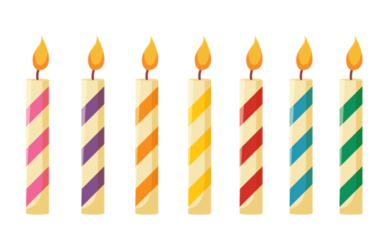 colorful birthday candles illustration png