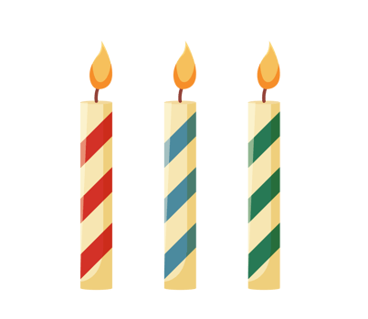 colorful birthday candles illustration png