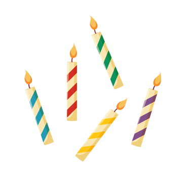 colorful birthday candles illustration png