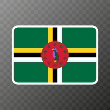 Dominica flag, official colors and proportion. Vector illustration.