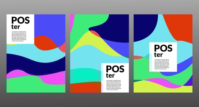 Vector colorful abstract fluid poster and banner template