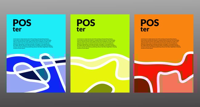 Vector colorful abstract fluid poster and banner template