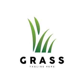 Green Grass Logo Design, Farm Landscape Illustration, Natural Scenery Vector