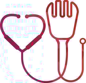 Medical food vector logo template. This design use fork symbol. Suitable for health.