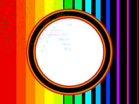 Retro Rainbow Striped Round Border vector
