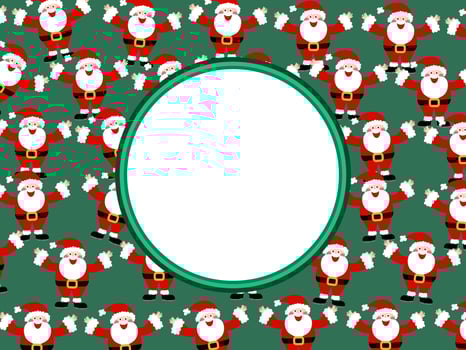 Round Christmas Santa Page Border vector