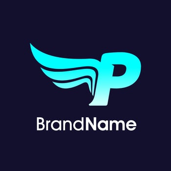 Initial P Wing Logo vector