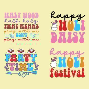 Holi quote t-shirt design vector