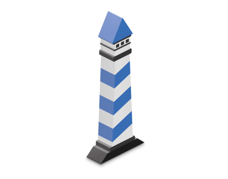 Isometric PNG Sea lighthouse for navigation with decorated background modern design for graphics