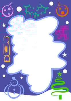 Festive Christmas Snow Page Border vector
