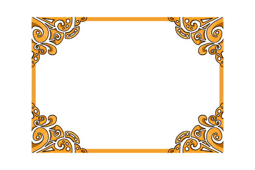 Yellow Swirl Ornament Border Design png