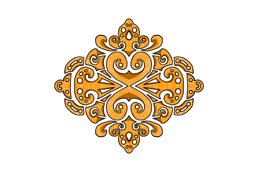 Yellow Swirl Ornament Design png