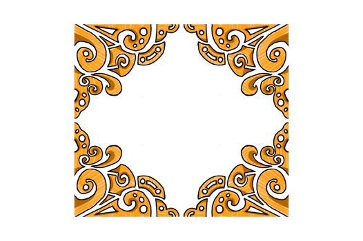 Yellow Swirl Ornament Border Design png