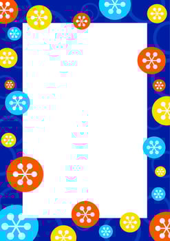 Retro Christmas Snowflake Poster Border vector