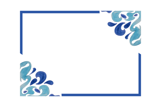 Blue Water Splash Ornament Border Design png