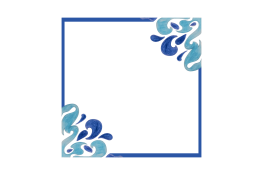 Blue Water Splash Ornament Border Design png