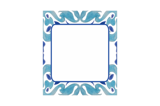 Blue Water Splash Ornament Border Design png