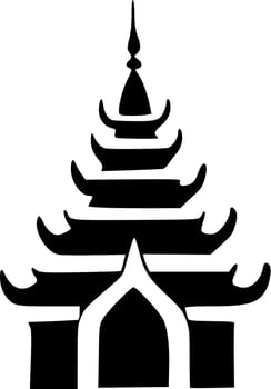 black temple icon vector