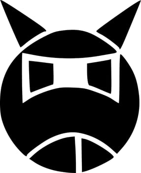 black evil face monster vector