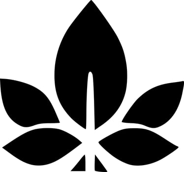 black and white of leaf icon vector