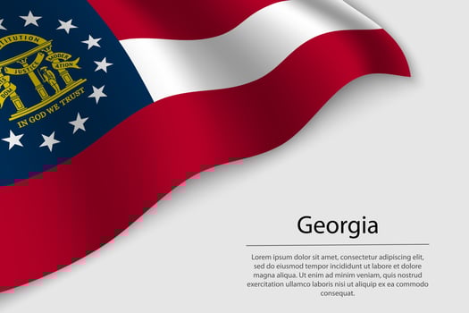 Wave flag of Georgia is a state of United States. vector