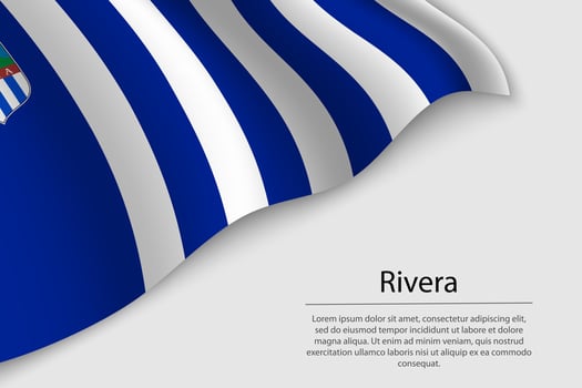 Wave flag of Rivera is a state of Uruguay. vector